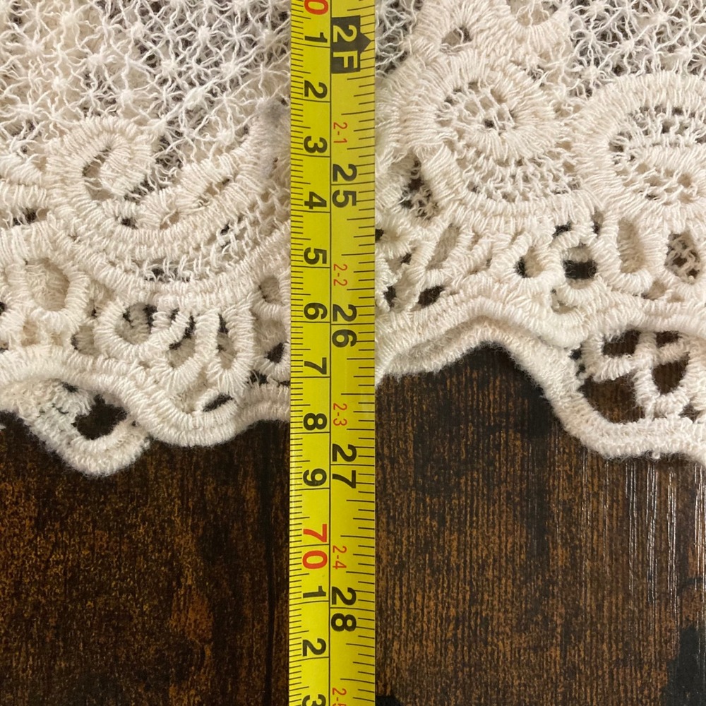 White Boho Lace Embroidered Bell Sleeve Blouse Top Democracy L Fairycore Prairie - Picture 12 of 12